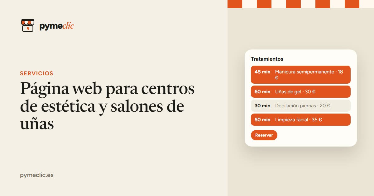 Página web para centros de estética y salones de uñas