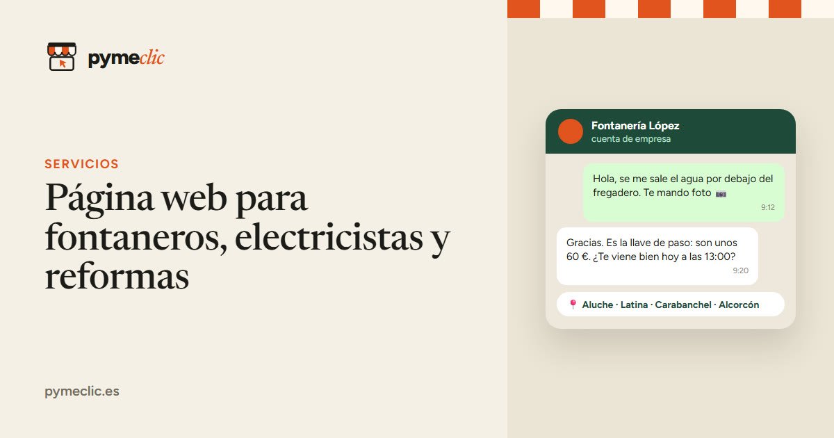 Página web para fontaneros, electricistas y reformas